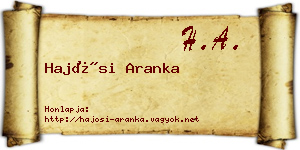 Hajósi Aranka névjegykártya